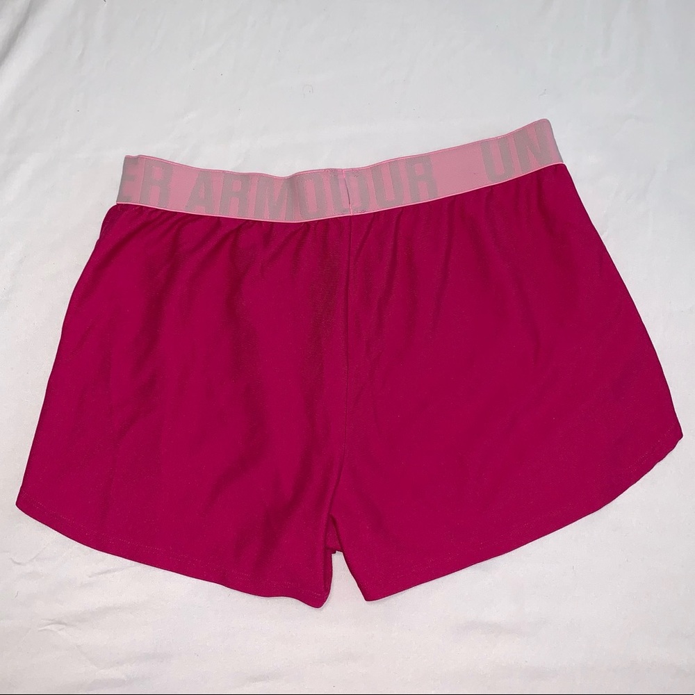 UNDER ARMOUR Women’s Bright Pink Loose Heatgear Sport Fitness Running Shorts S - Picture 6 of 14